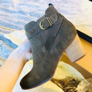 Brown Suede Heel Booties